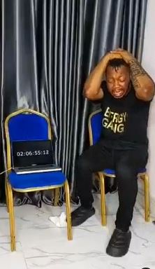 A Nigerian Man Attempts to Set the Guinness World Record for the Longest Individual Crying Marathon.(Video)