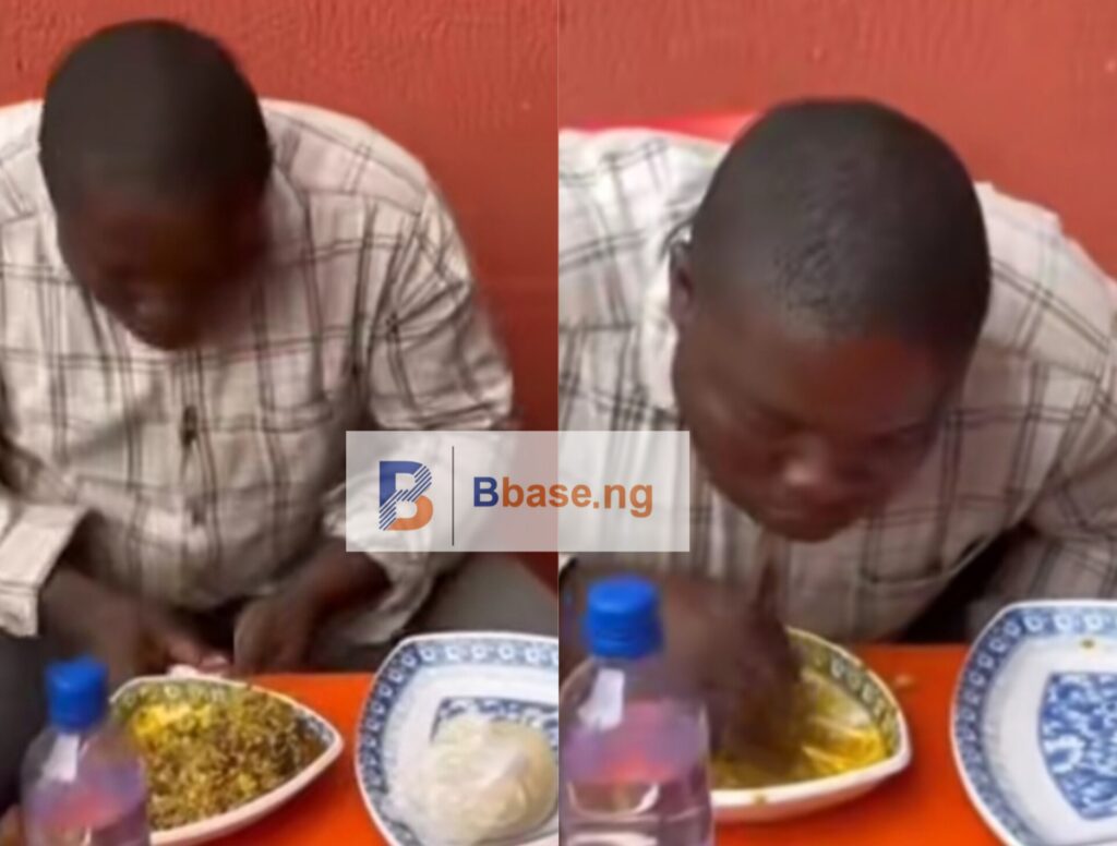 Nigerian Guy Wins ₦10,000 for Eating 3 wrap Semo Really Fast (Video)