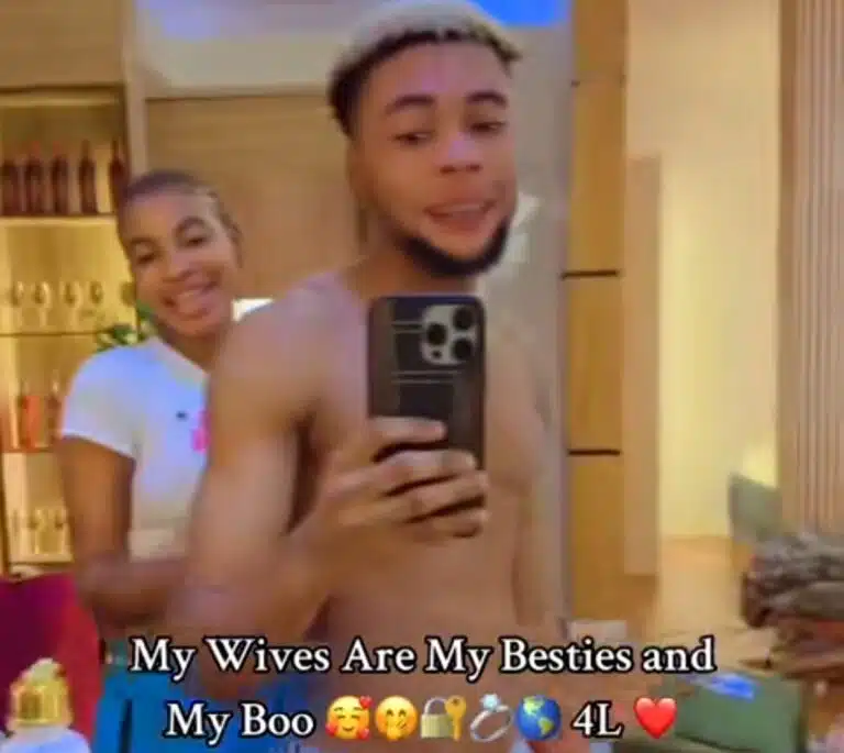 So sweet, God when?" , Nigerian man happily displays his two wives on social media, affectionately calling them his besties and boo. (Video)