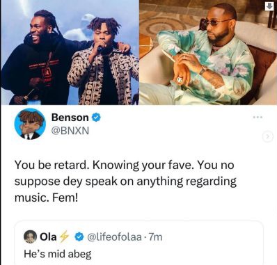 After a fan of Davido shaded Buju, Buju responded by blasting Davido, claiming he knows nothing about music