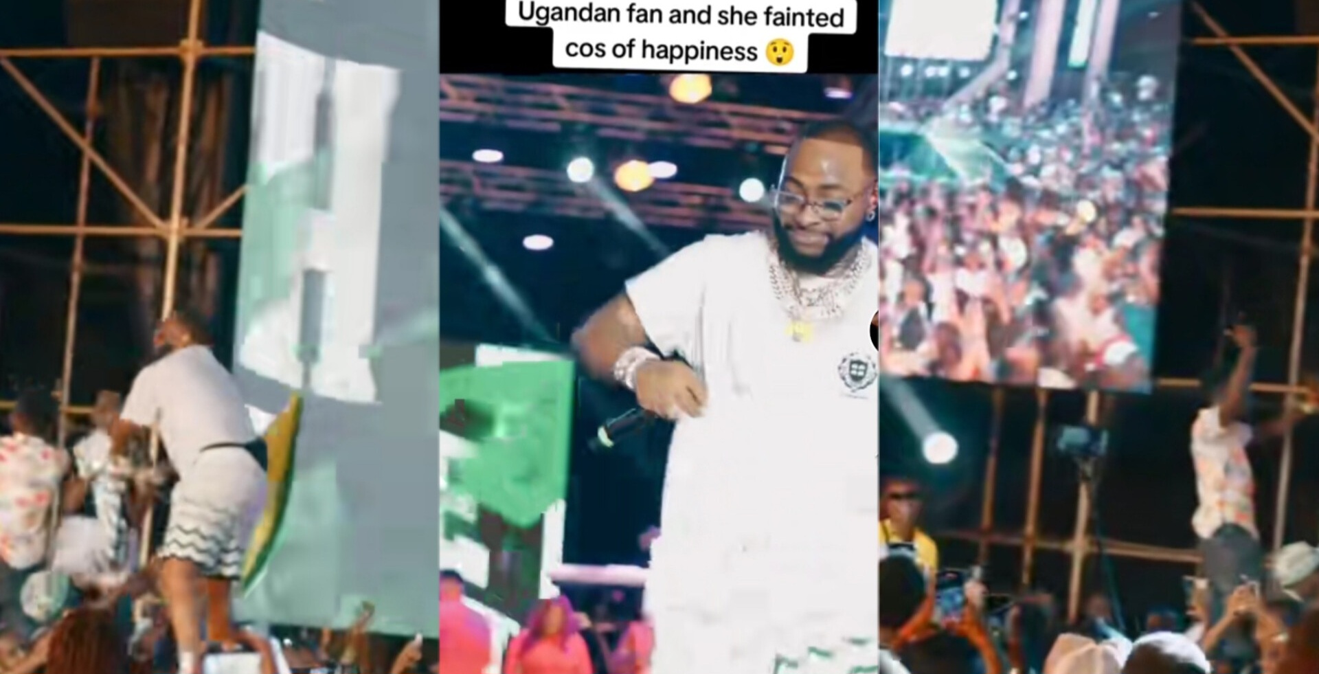 Davido too like girl he never give boy something once for show.”- Female Fan Collapses as Davido Gifts Her His Shirt at Sold-Out Concert in Uganda