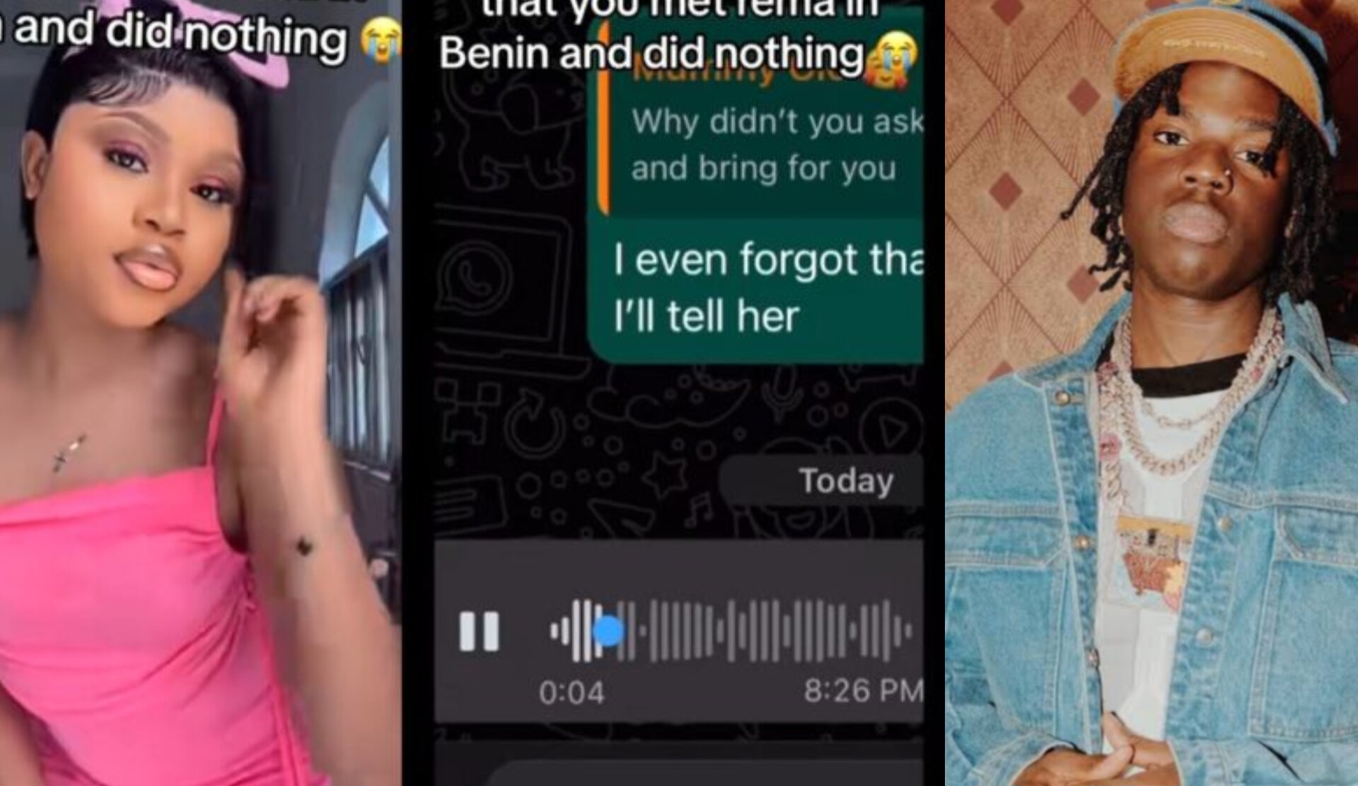 "I'm angry" - Mother scolds daughter for missing chance to become Rema's girlfriend or wife during his visit to Benin