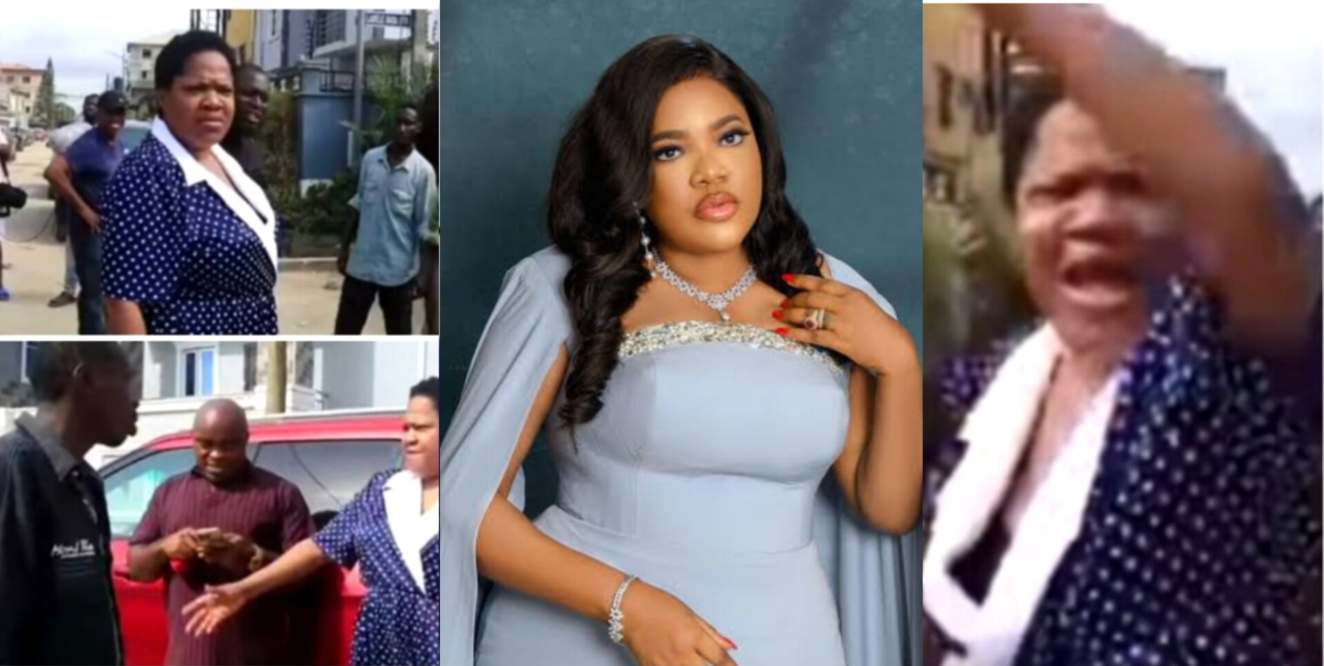 Toyin Abraham clashes with area boys on film location.