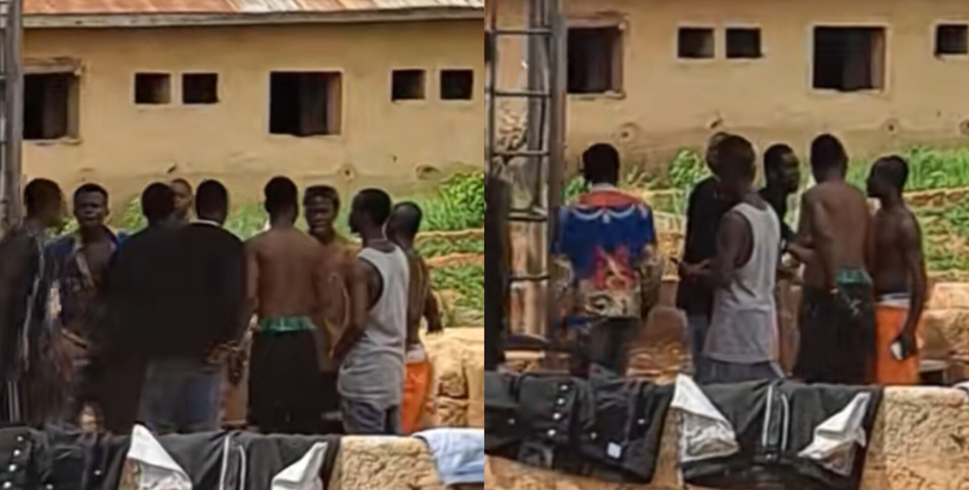 Some young guys were seen arguing about the ongoing Wizkid and Davido drama.