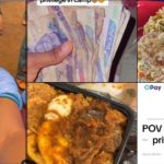 Person shows off money and food gotten for being pretty at NYSC camp.
