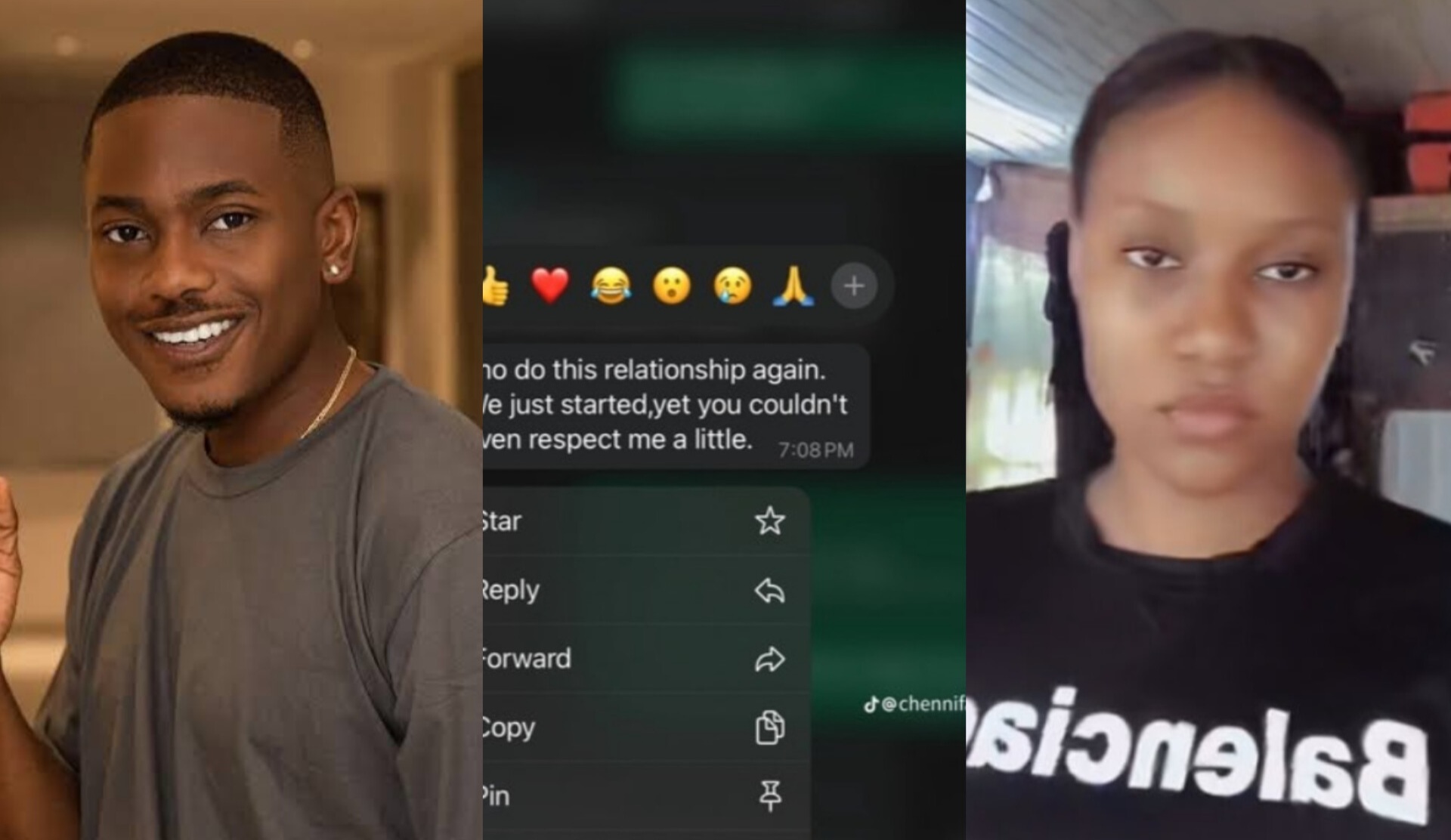 Nigerian Man Ends 7-Day Relationship with Girlfriend After She Posts Actor Timini on WhatsApp, Captions It ‘My Love