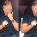 Netherlands coach Ronald Koeman puts his finger in his nose and then in his mouth on live TV during the Euro 2024 match